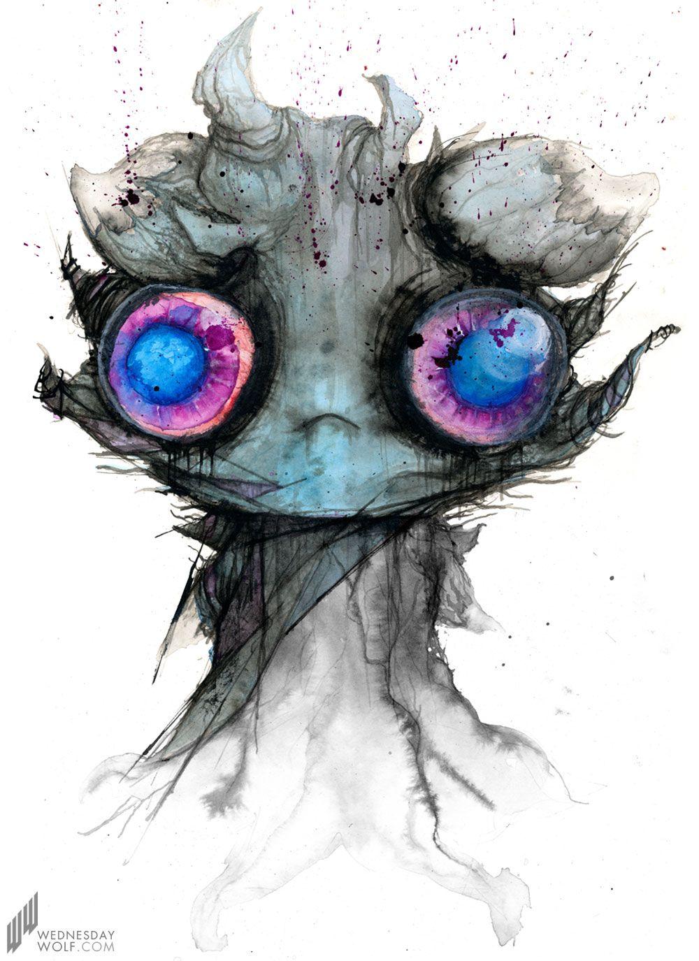 Espurr painted her with Watercolours, Ink, Spit & Blood