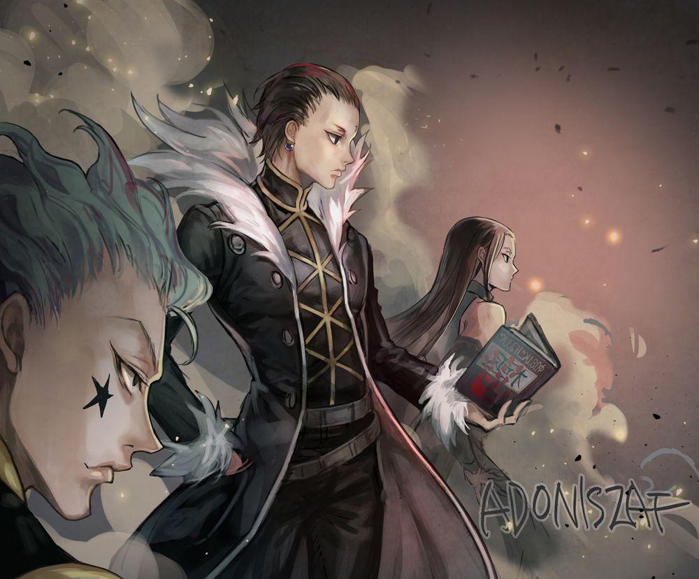 Hisoka, Chrollo, and Illumi. Hunter x Hunter. Hisoka