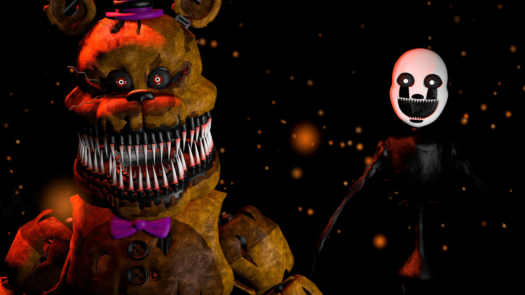 Nightmare Fredbear And Nightmare Puppet