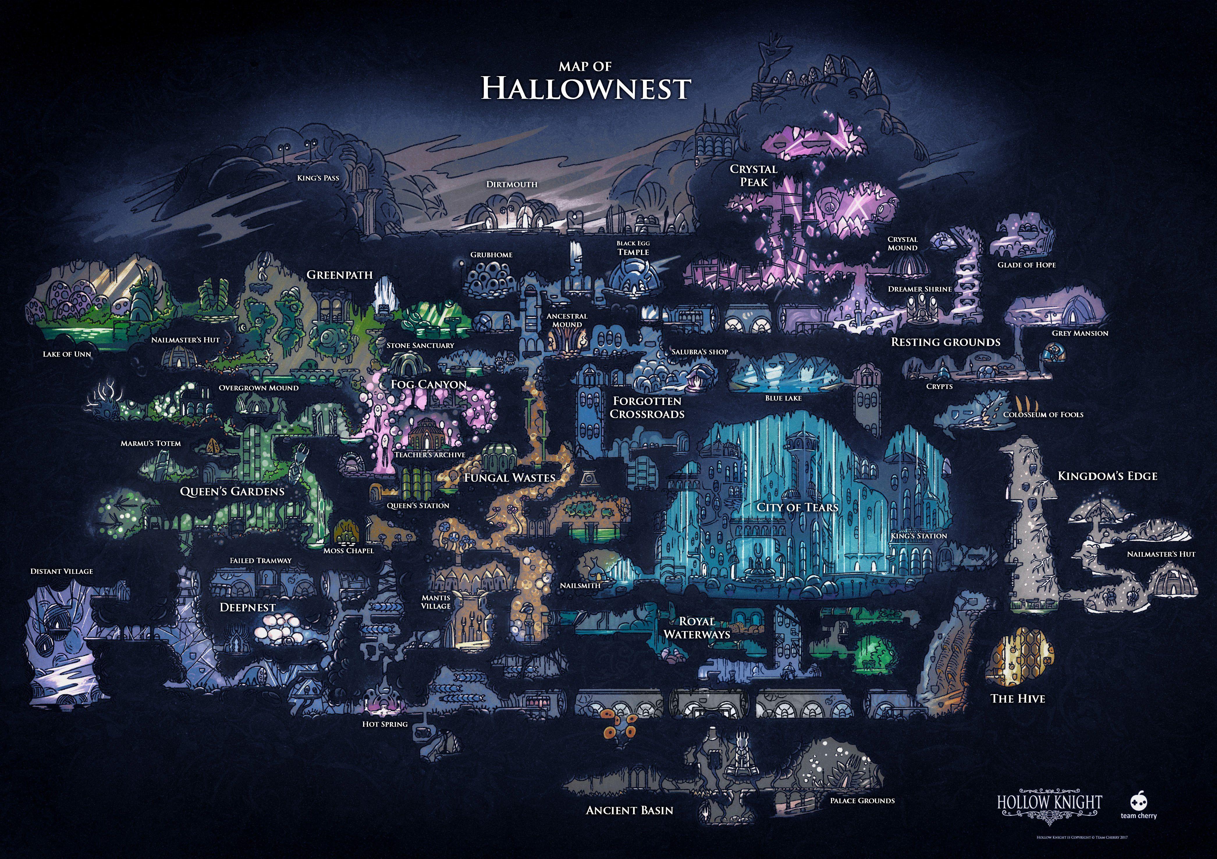 Hollow Knight Map. Art. Knight, Game