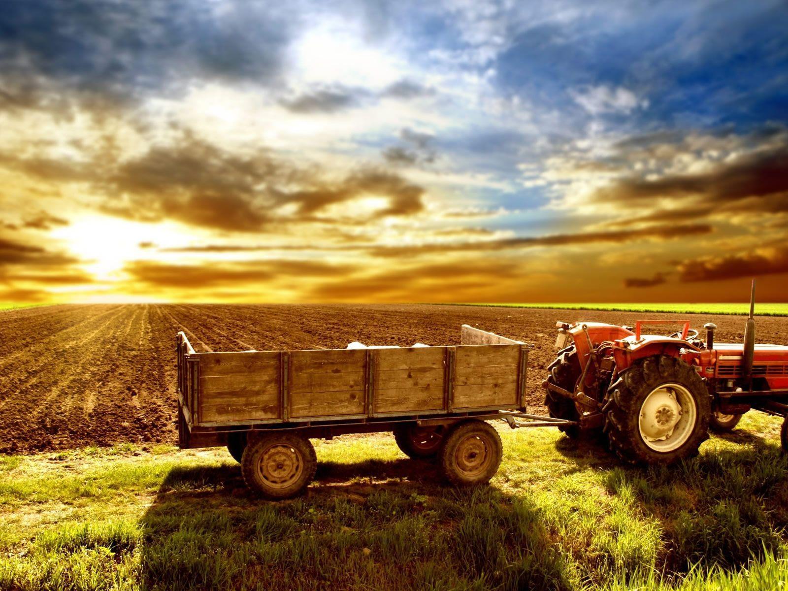 Tractor HD Background. Beautiful farm, Country landscaping
