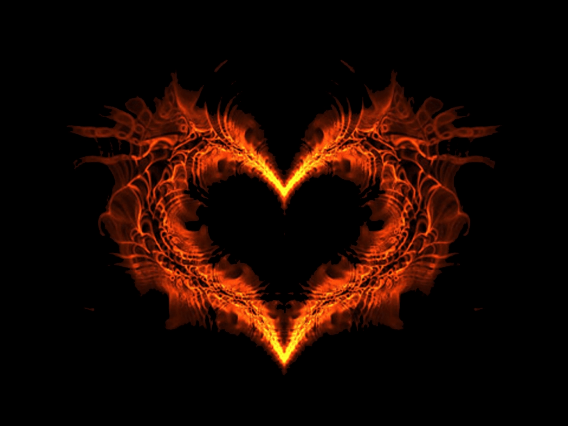 Fire Heart HD Wallpaper