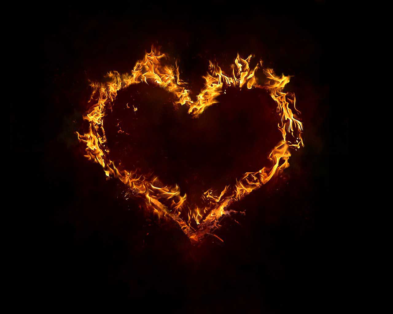 Love Heart Fire Computer Themes Wallpaper 1280x1024 PC Wallpaper