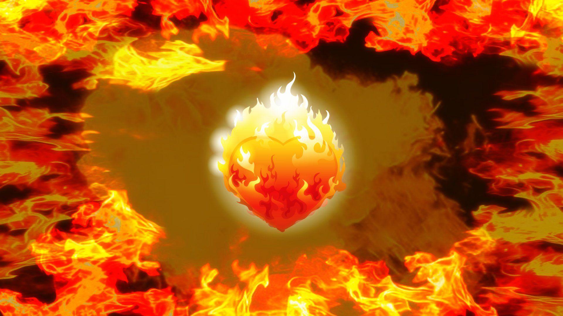 Heart on Fire HD Wallpaper. Background Imagex1080