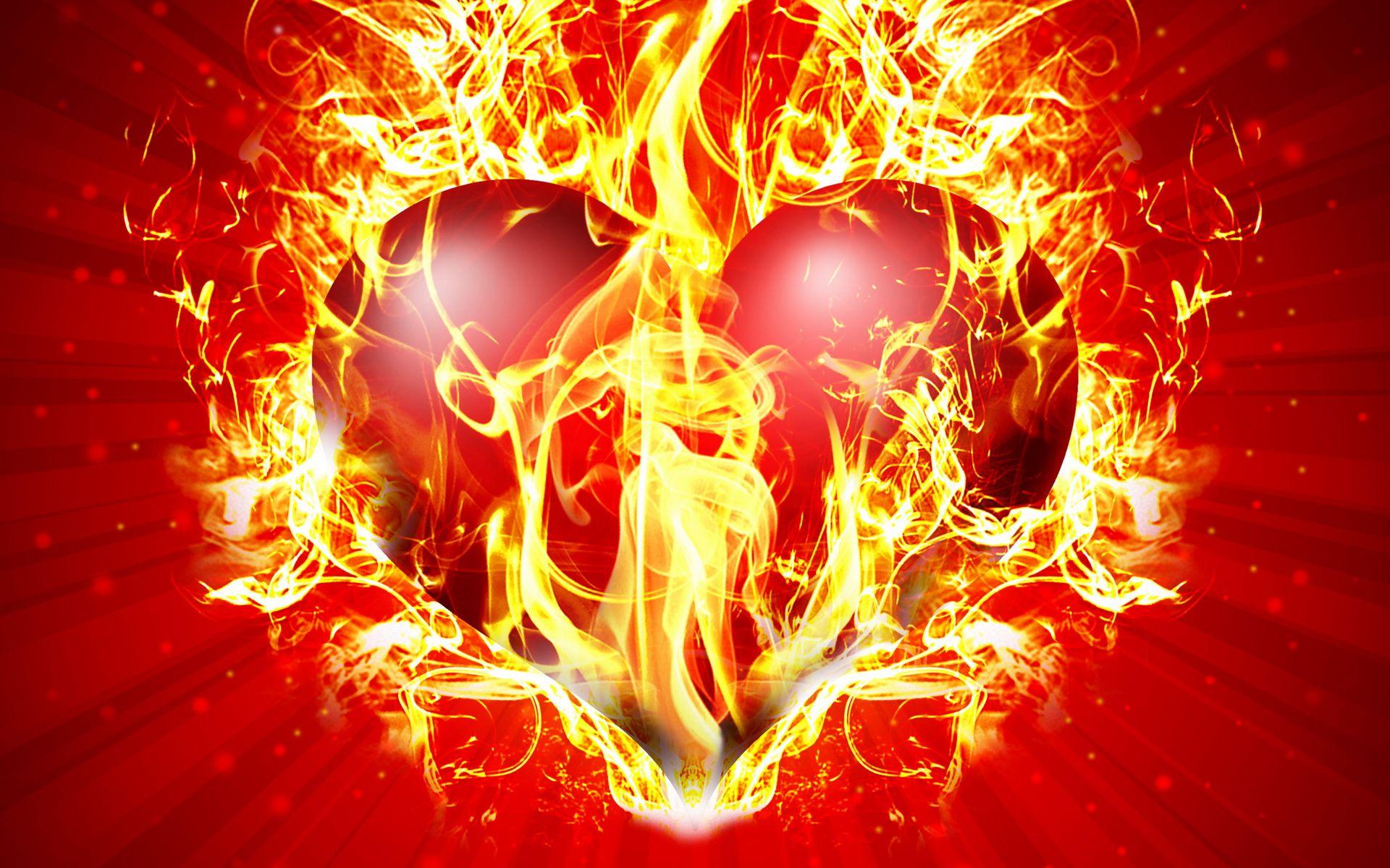 Fire Heart wallpaper HD free download