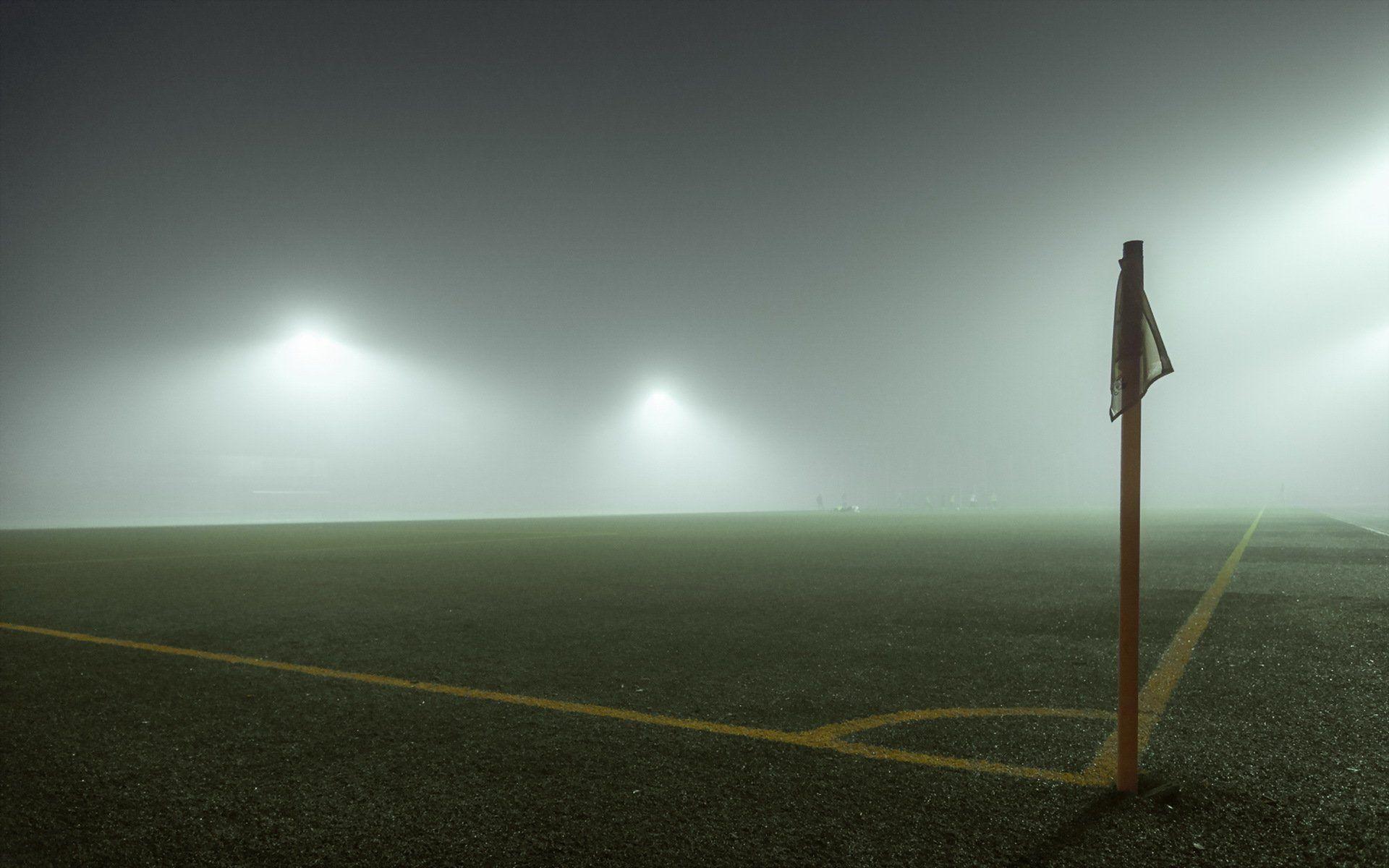 Corner football sport stadion fog light wallpaperx1200