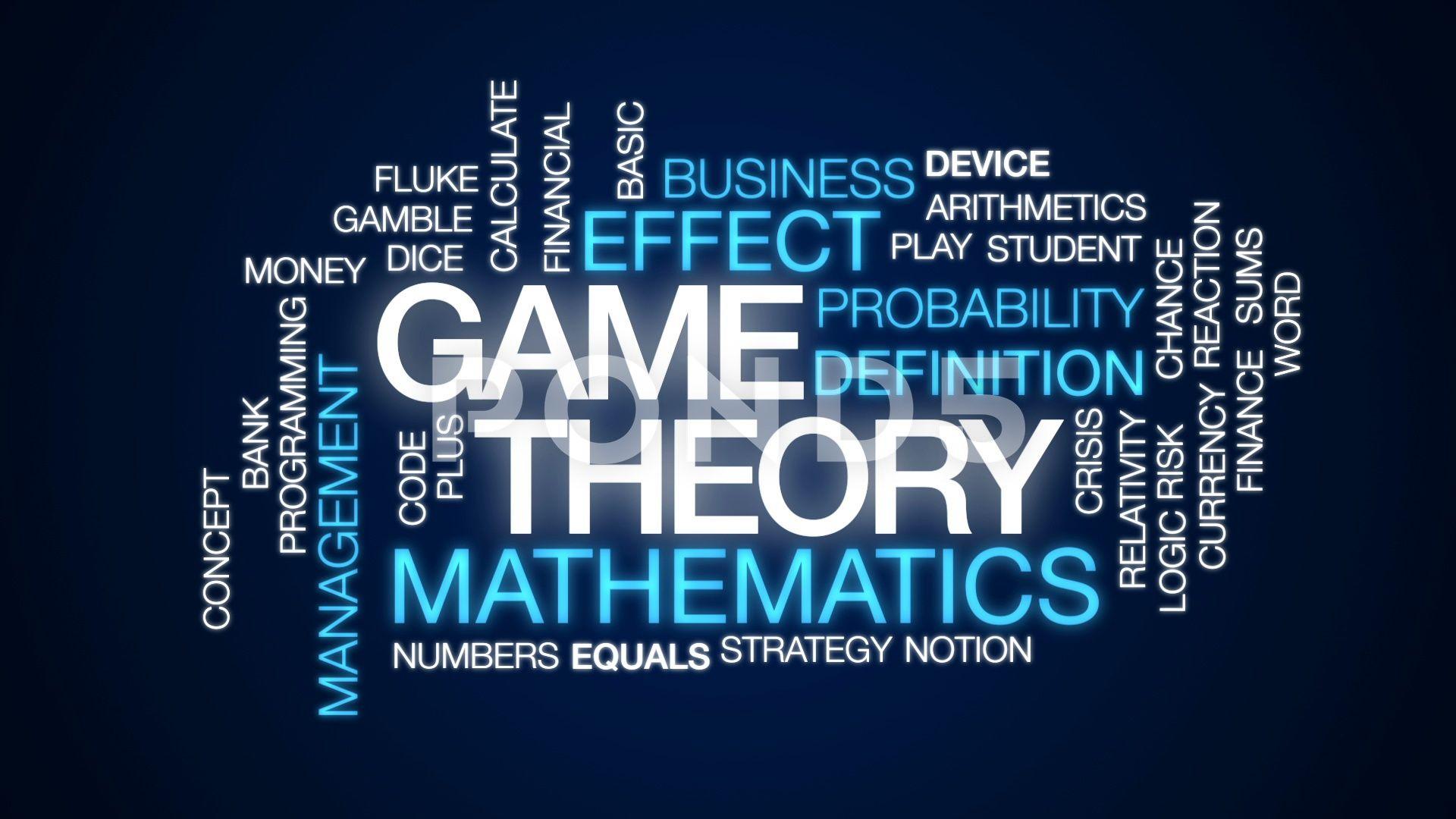 Game theory animated word cloud, text design animation. Hi Res