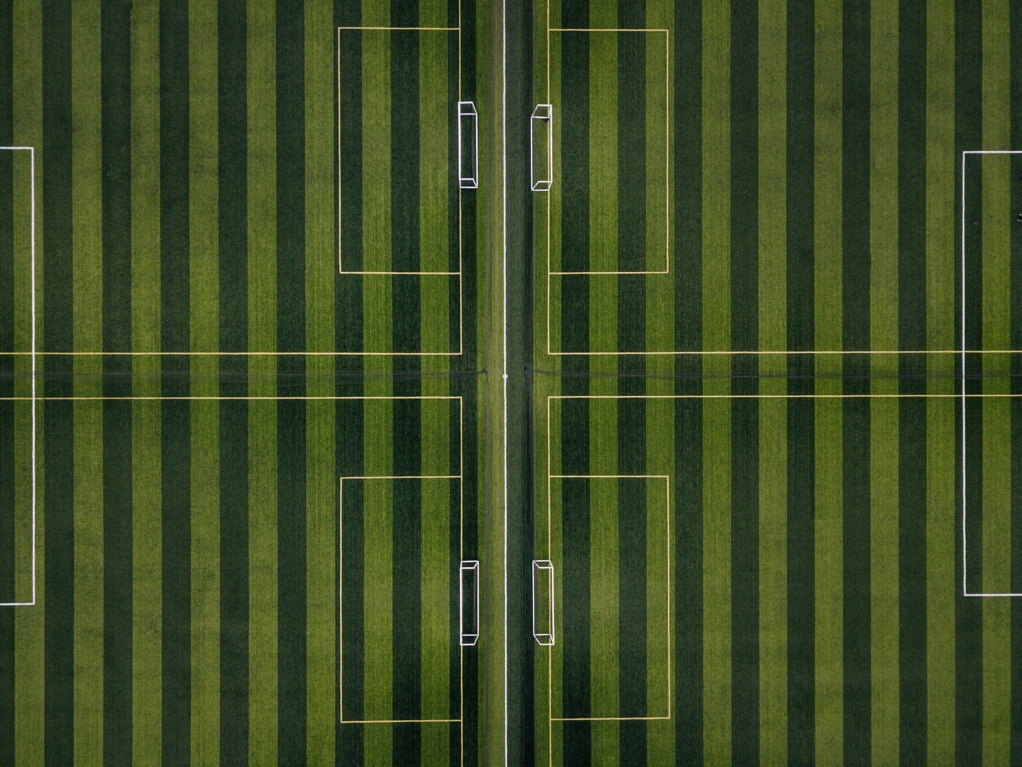 Download 2048x1536 Football Pitch, Field, Top View Wallpaper