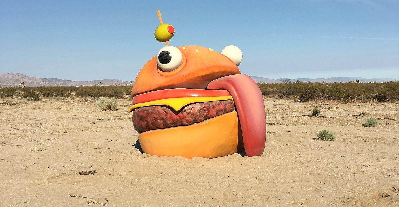 Fortnite Durr Burger found in the California desert with other props