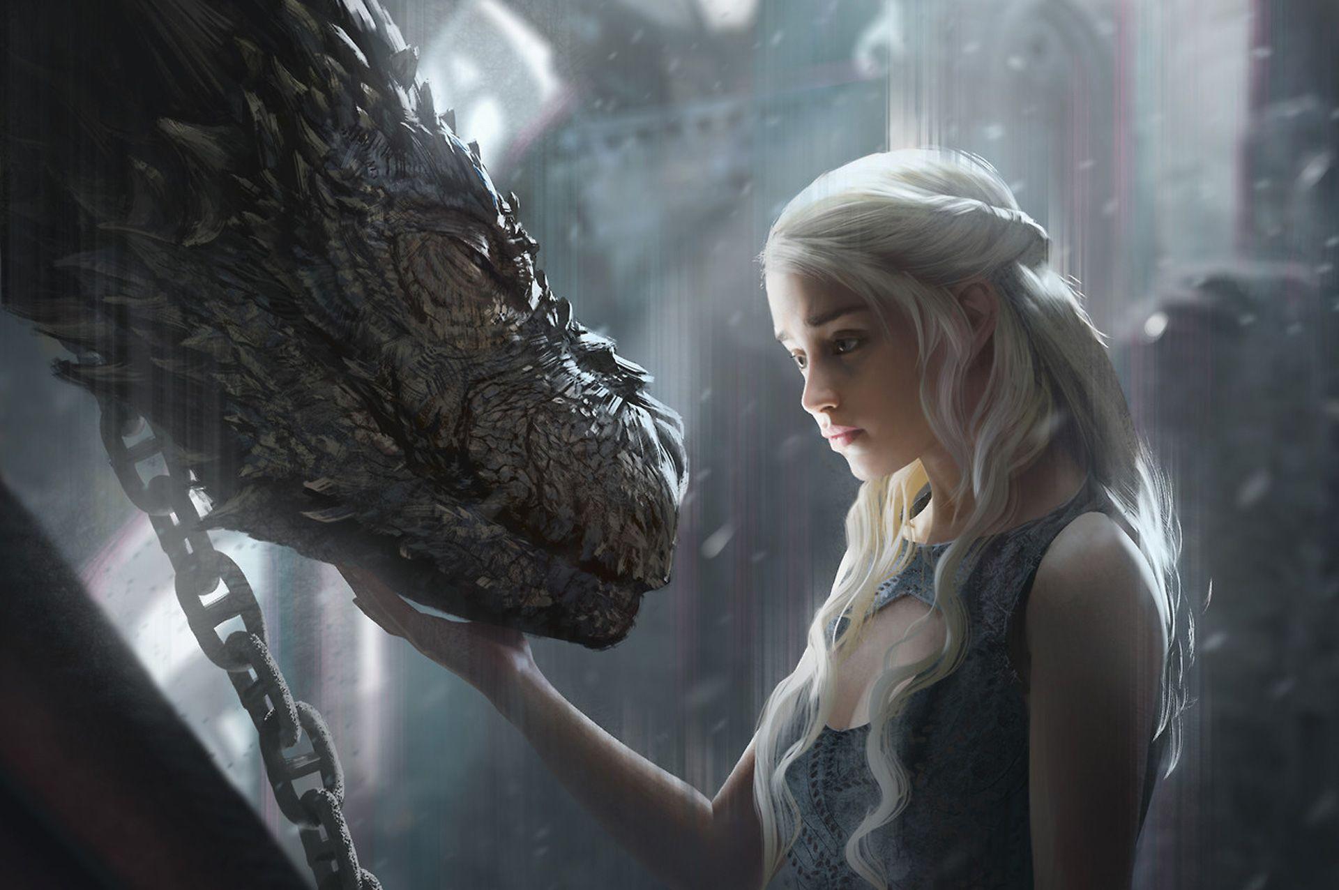 fantasy art, #Daenerys Targaryen, #Game of Thrones, #dragon