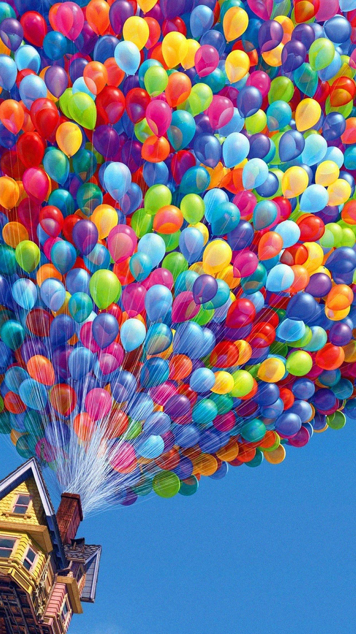 Colorful Balloons House Up Movie Android Wallpaper. Art in 2019