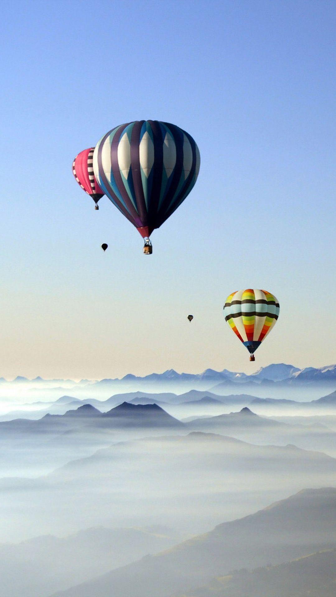 Rare Scenic Hot Air Balloon iPhone 8 Wallpaper. Luftballons