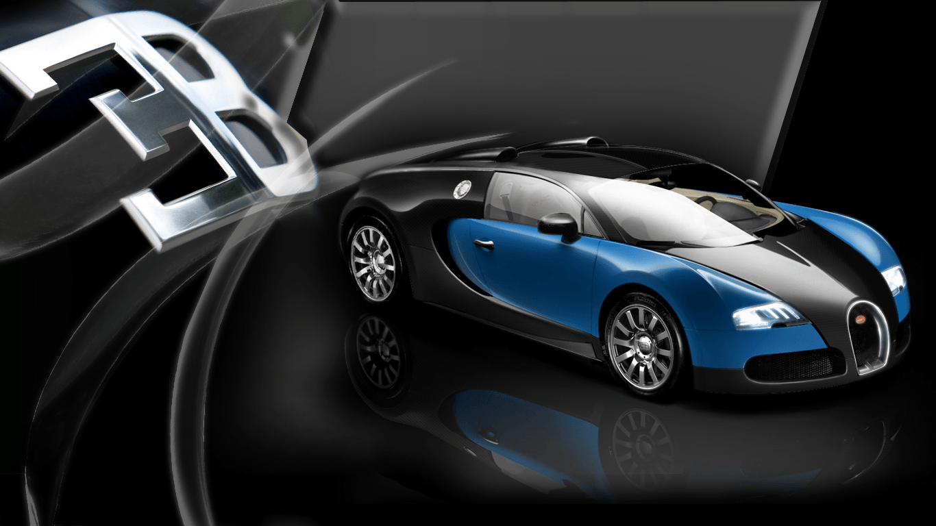 1366x768px Bugatti Logo Wallpaper