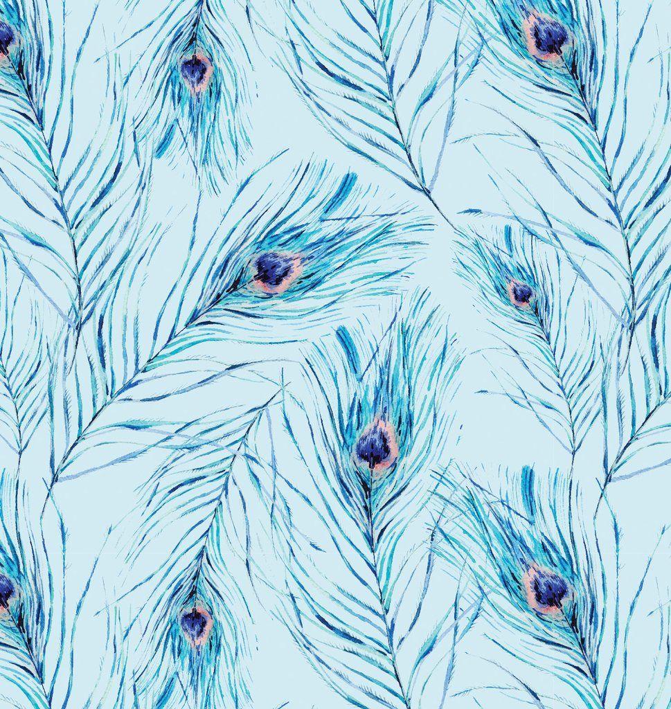 Peacock Feather Watercolour Wallpaper