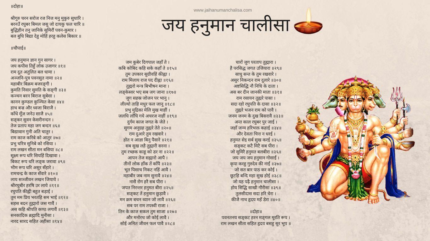 Free download full hanuman chalisa hindi in wallpaper format to