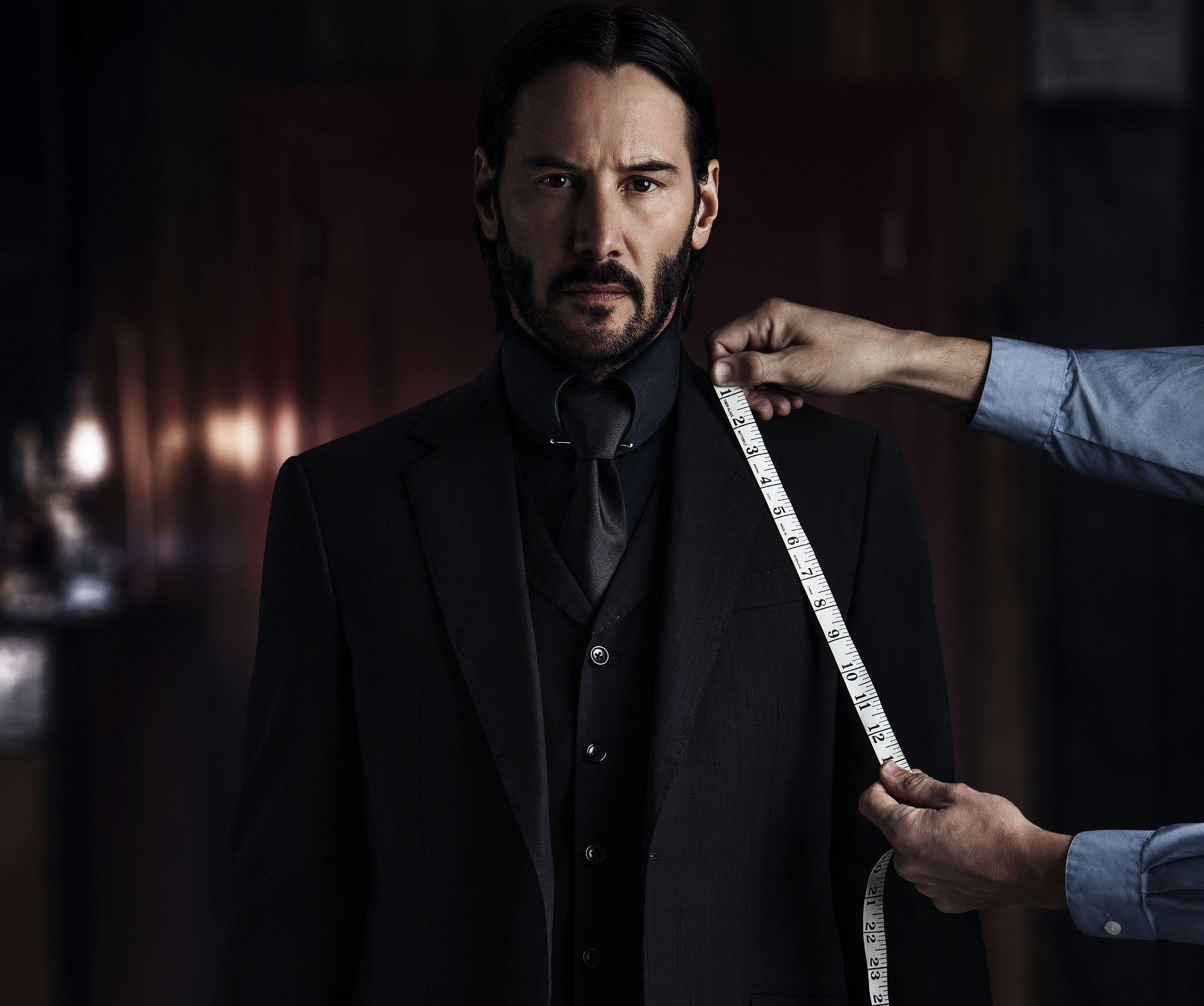 John Wick Keanu Reeves Nice Black Suit Wallpaper Tailor