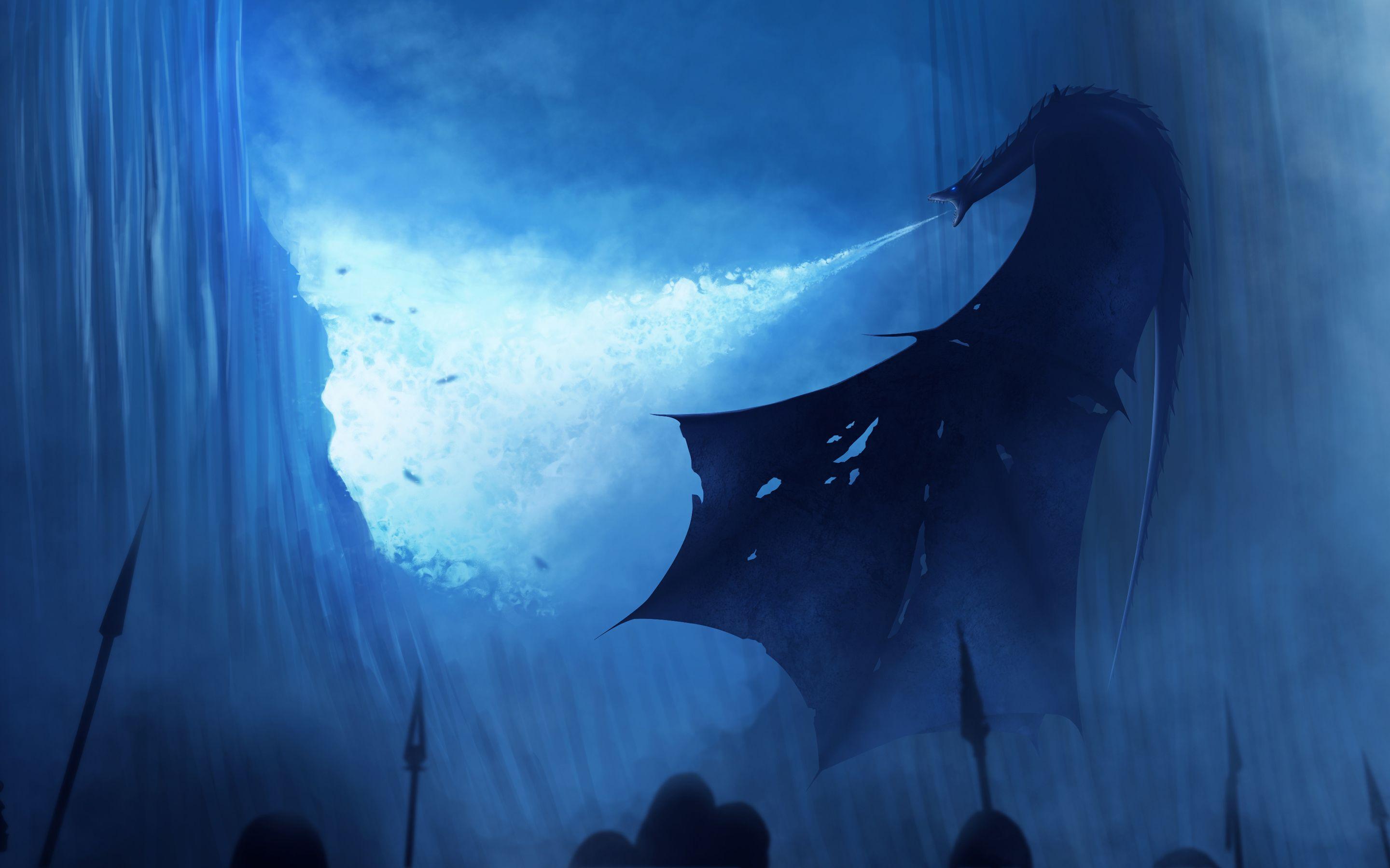 White Walker Ice Dragon Game of Thrones Wallpaper. HD Wallpaper