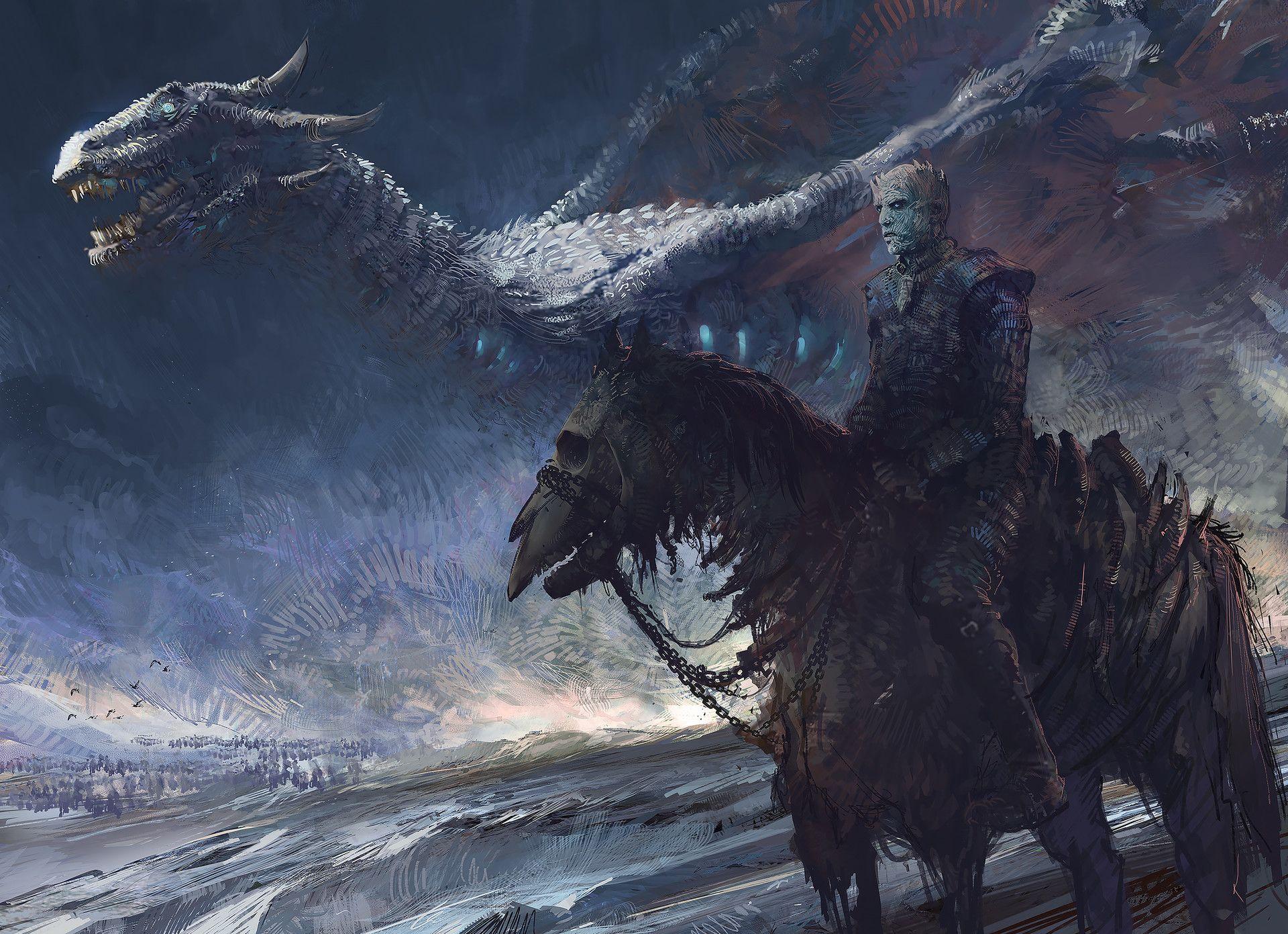 White Walker And Dragon, HD Artist, 4k Wallpaper, Image