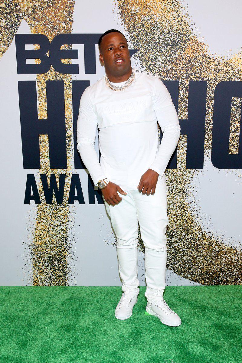 XXL Magazine in all white at the 2018 BET