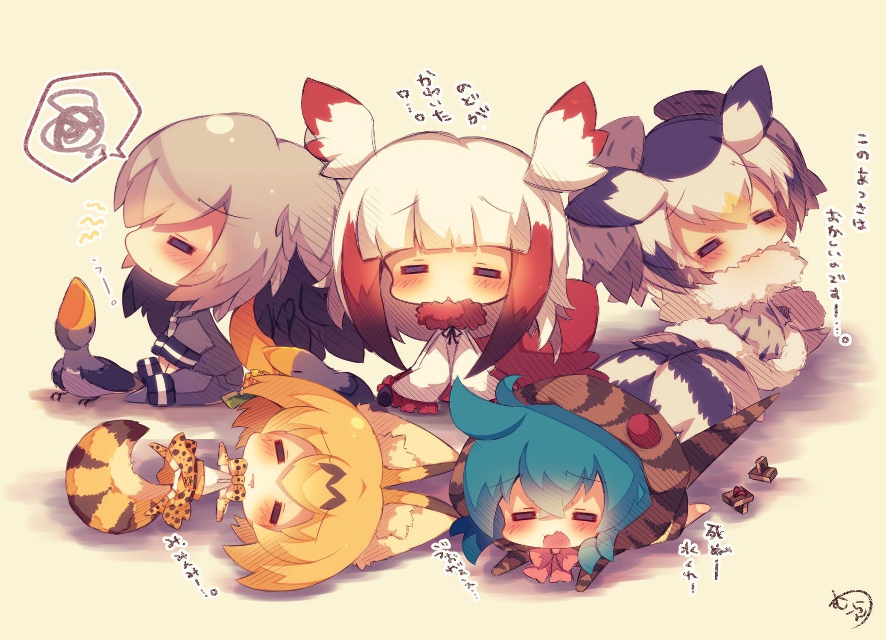Wallpaper Anime Girls, Chibi, Cute, Animal Ears, Sleeping