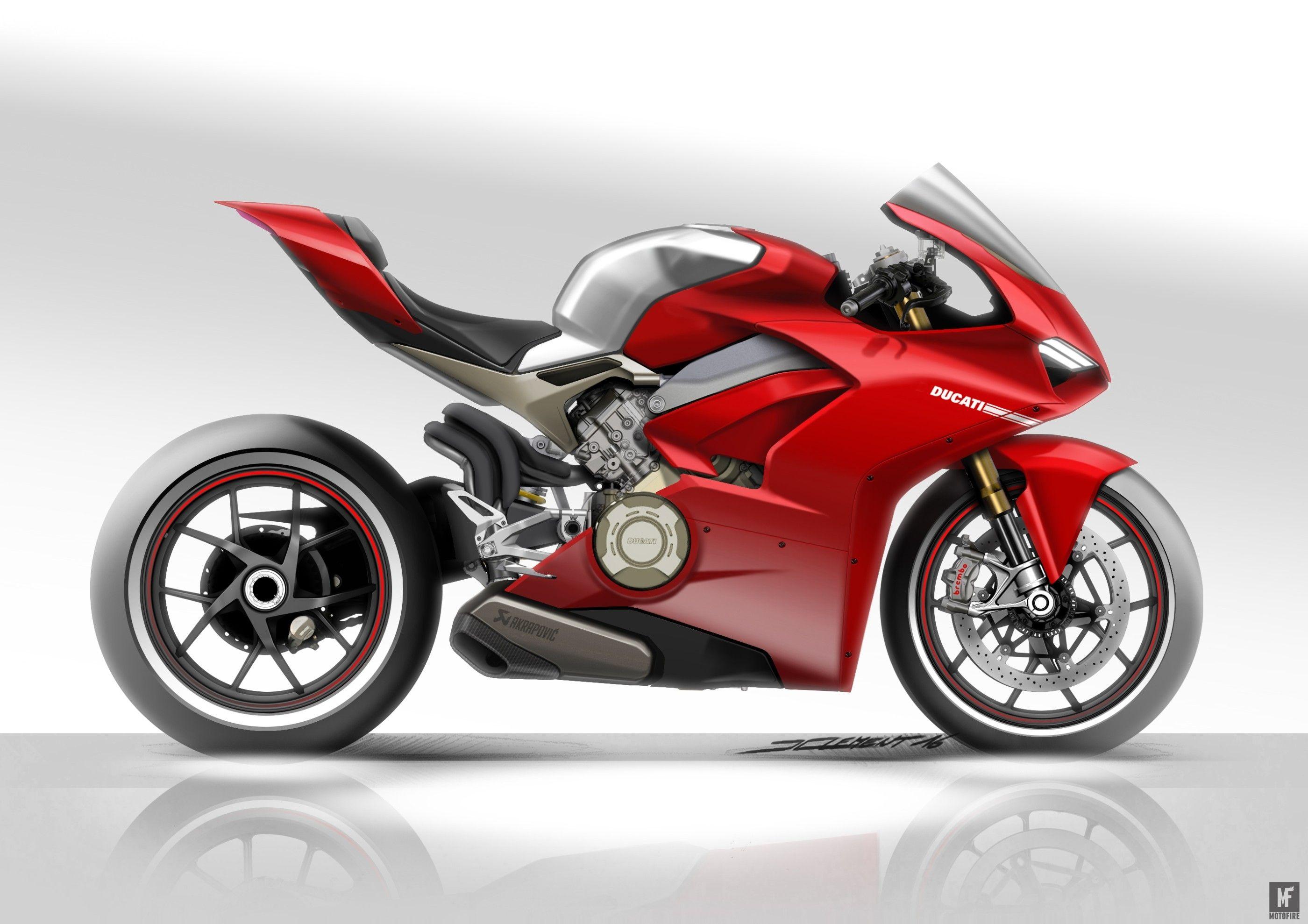 The design sketches for the Ducati Panigale V4 are stunning!