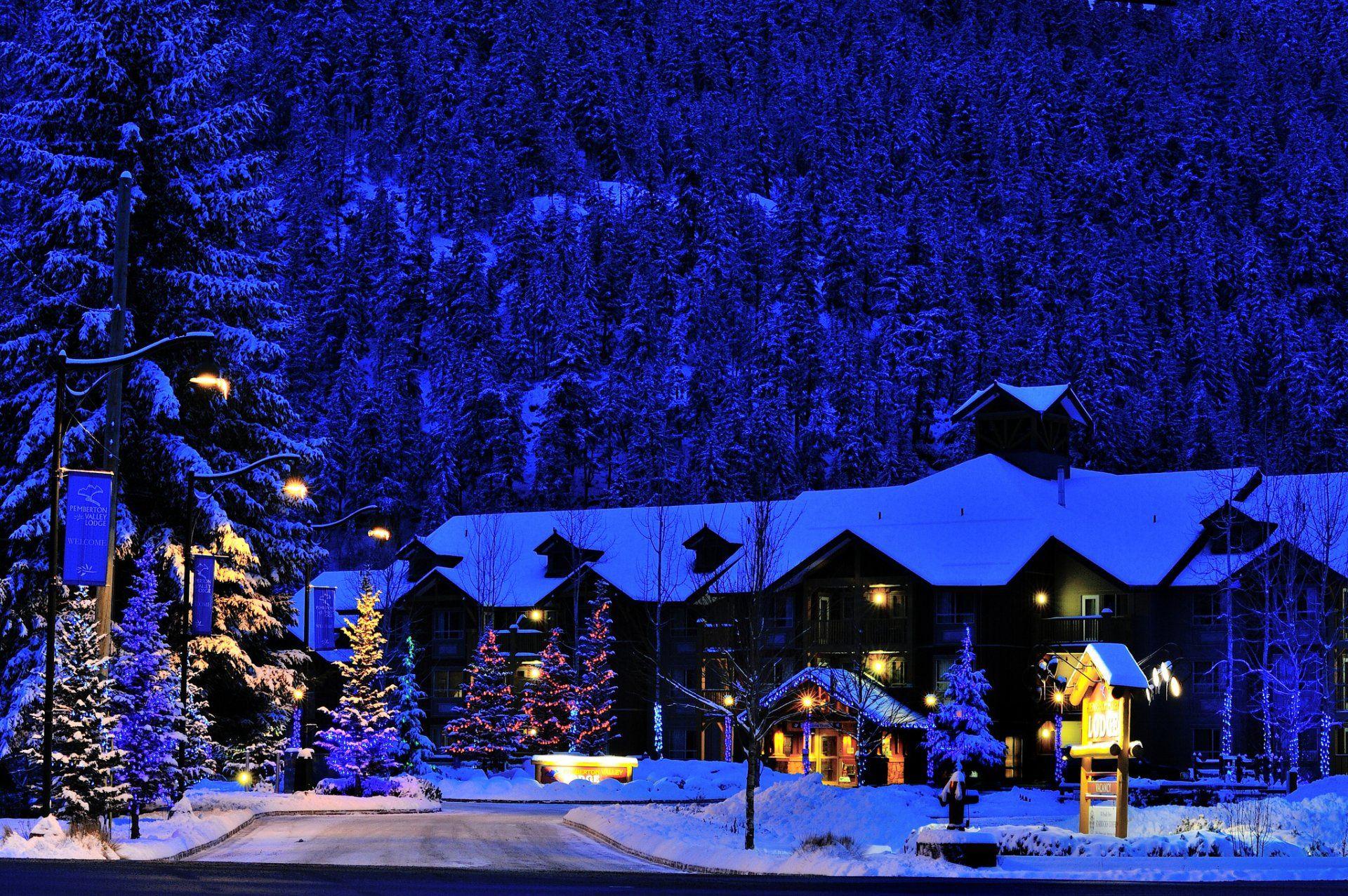 Christmastime at Hotel in Canada HD Wallpaper. Background Image