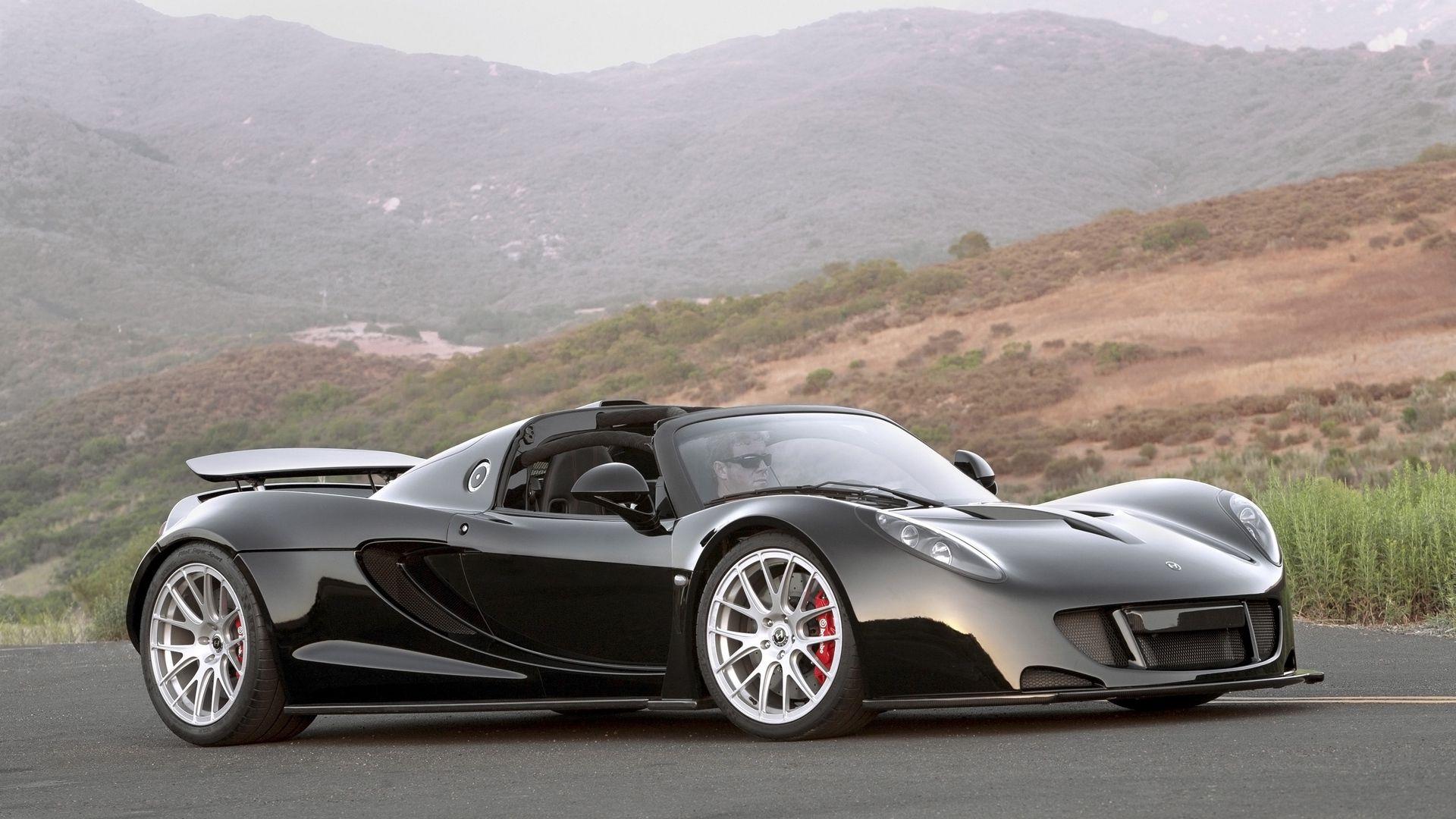 Download wallpaper 1920x1080 hennessey, venom, gt, spyder, black