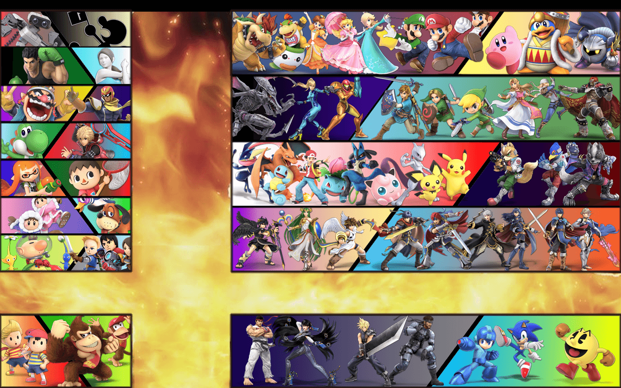 Super Smash Bros. Wallpapers with all characters