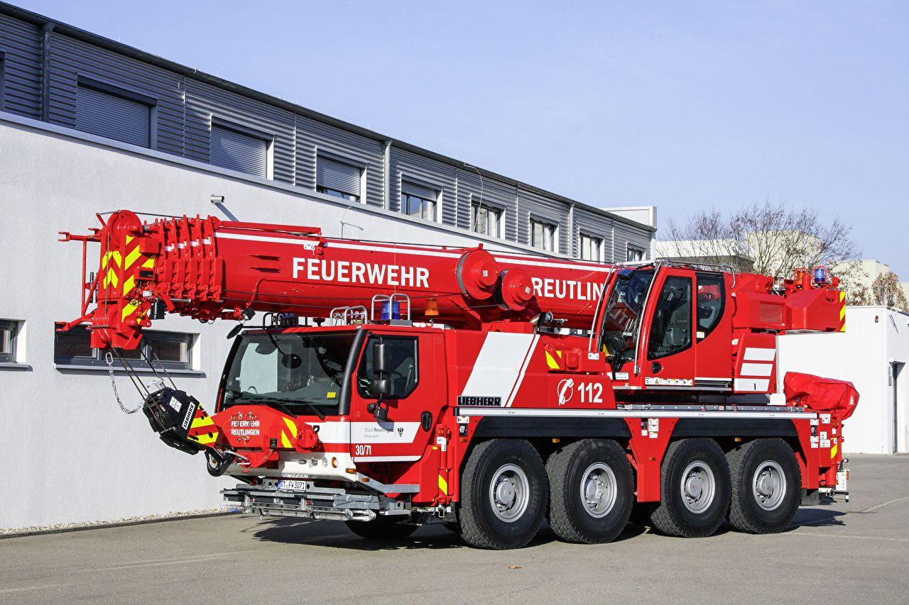 Wallpaper Mobile Crane 2009 17 Liebherr LTM 1070 4.2 Feuerwehr Red