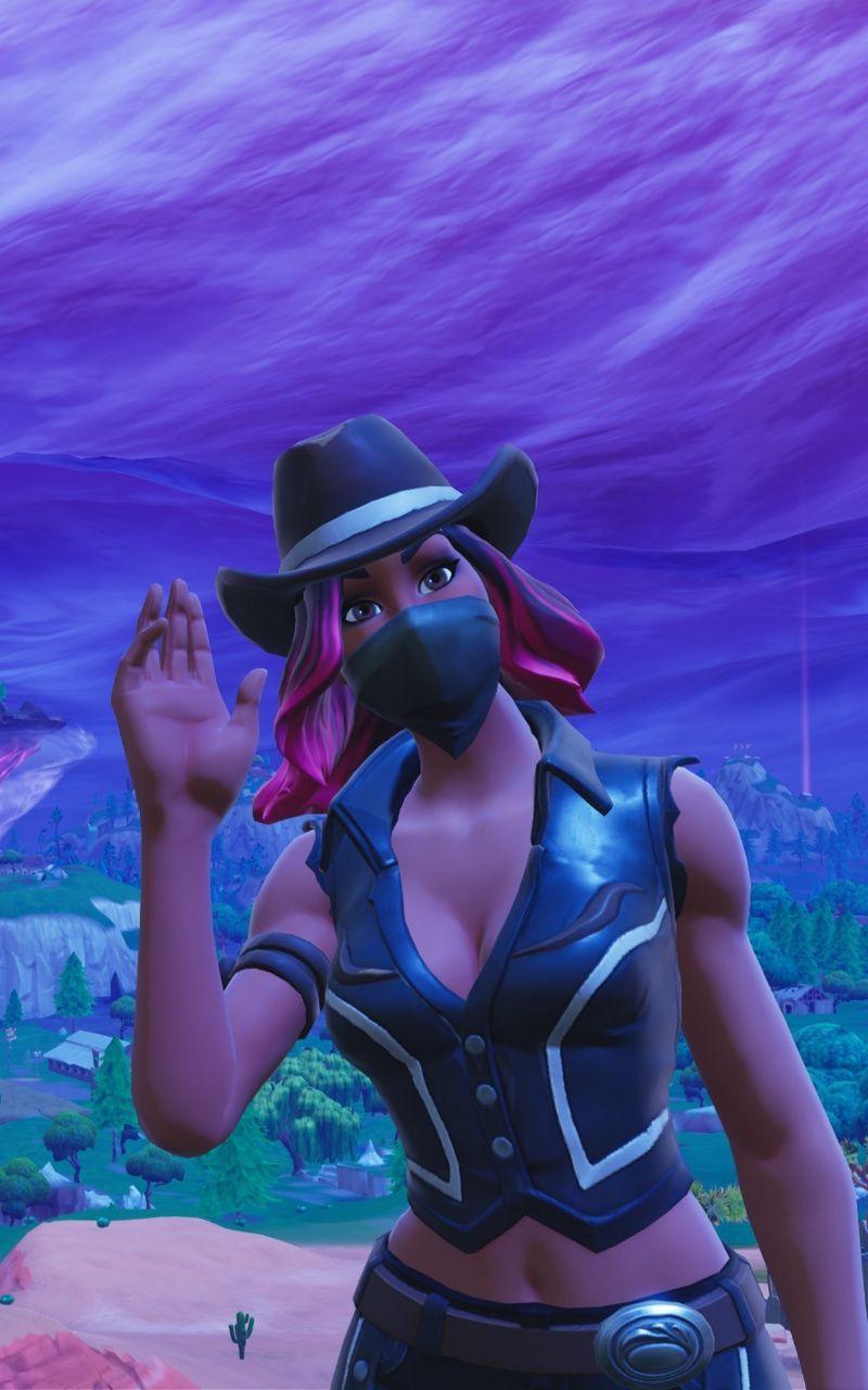 Download 800x1280 wallpapers calamity, cowgirl, fortnite battle.