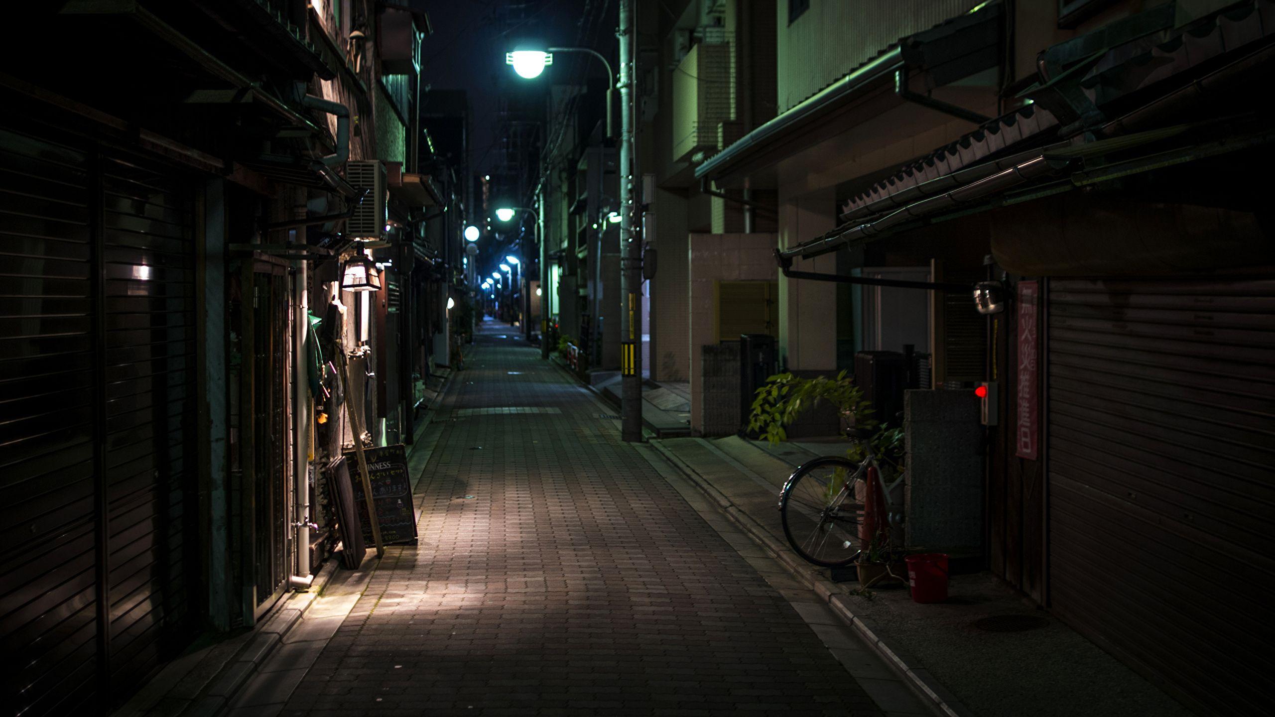 Photos Kyoto Japan Street night time Cities Houses 2560x1440