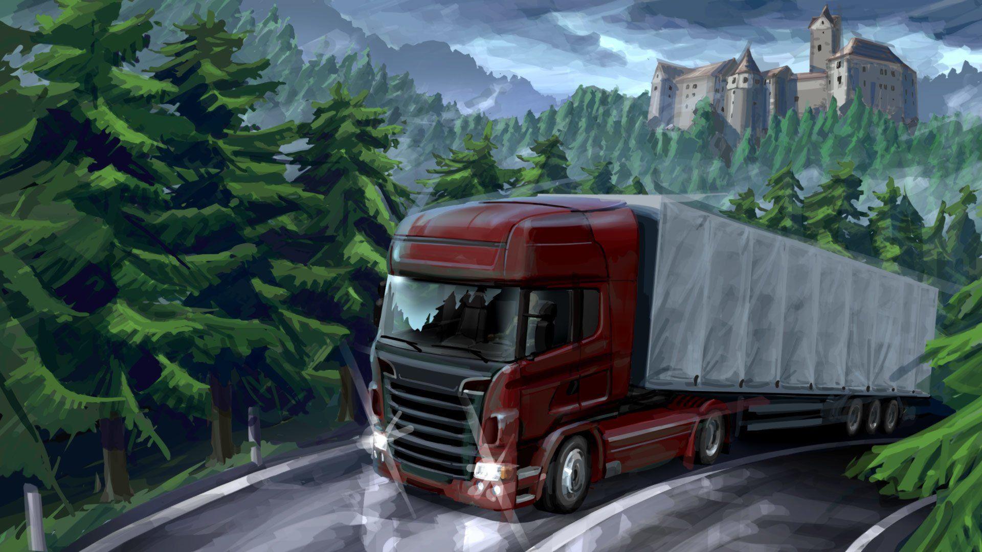 Euro Truck Simulator 2 HD Wallpaper. Background. American truck simulator, Trucks, Desktop wallpaper