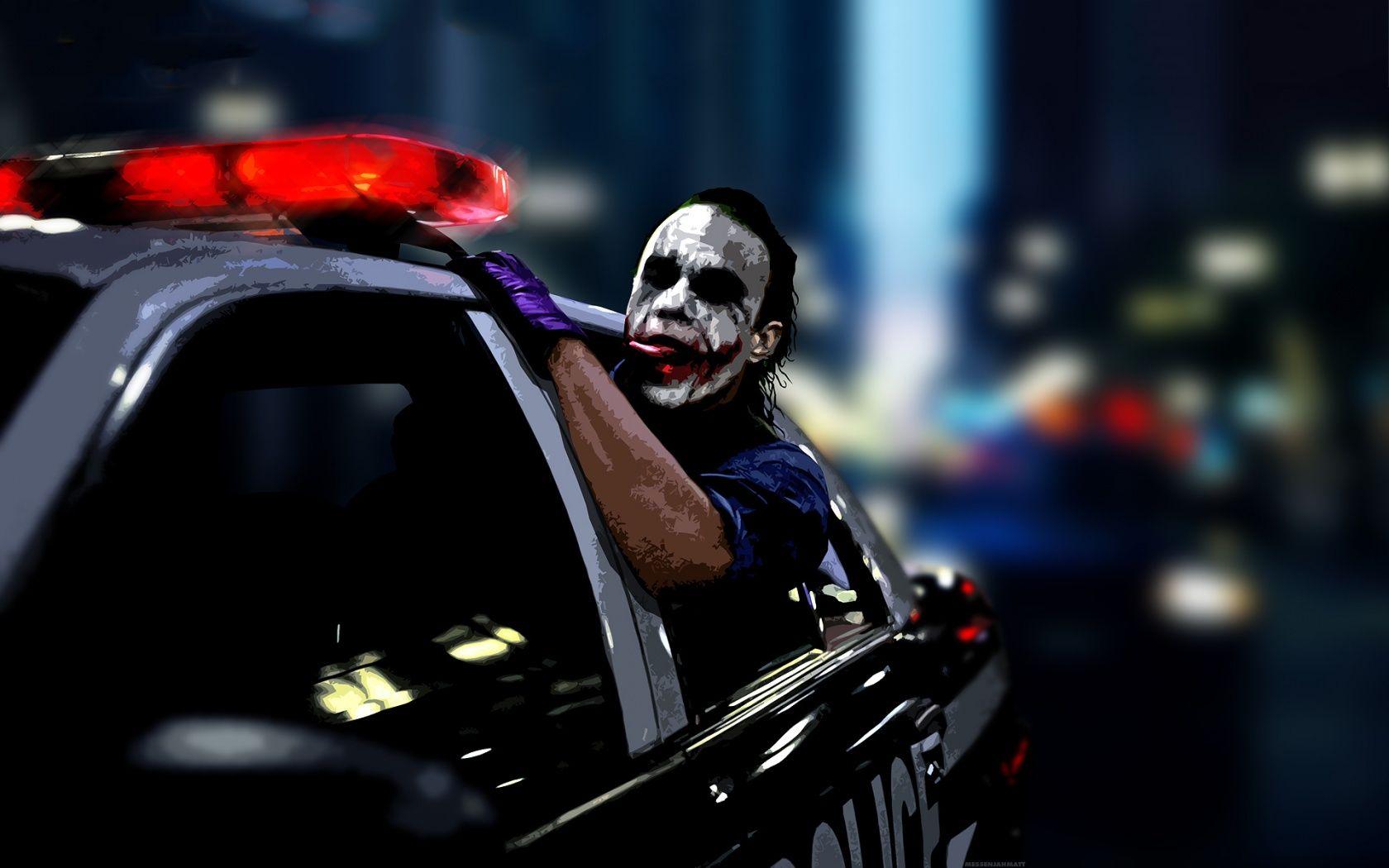 The Joker Police Car Wallpaper In 1680x1050 Widescreen