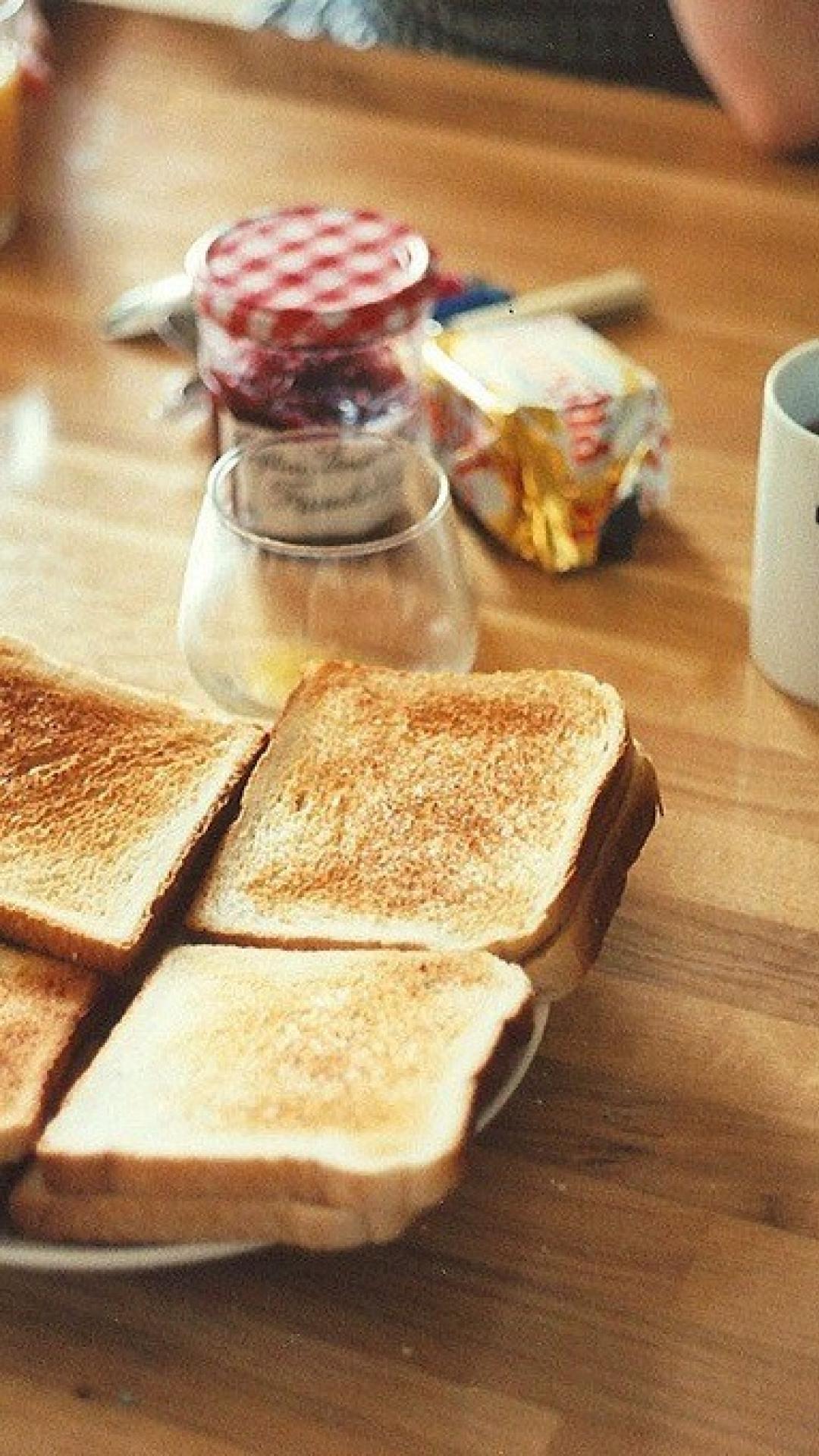 Bread toast breakfast jam butter toasted sandwich wallpaper