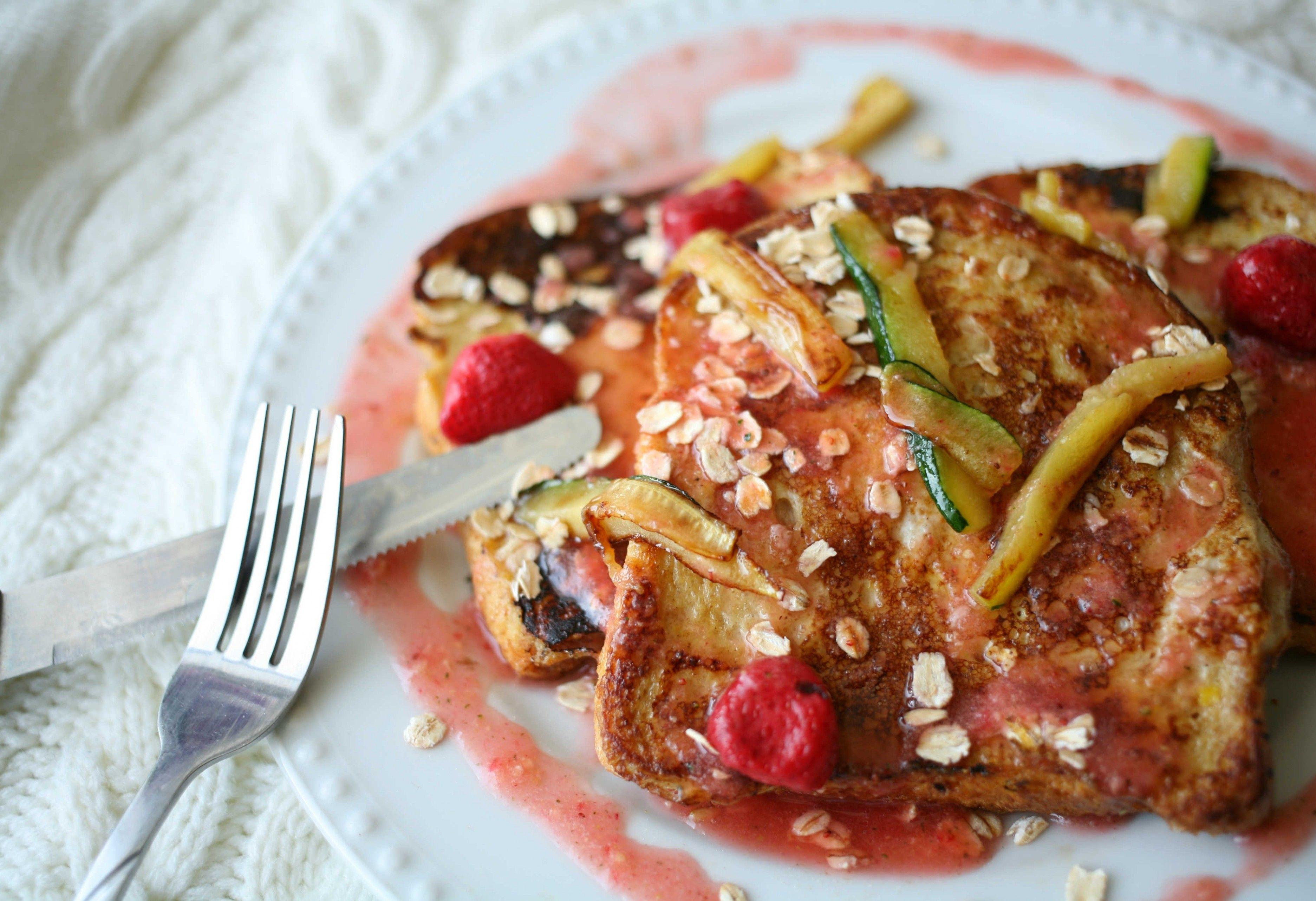 Download 3746x2565 Zucchini, French Toast, Vegetables, Sauce