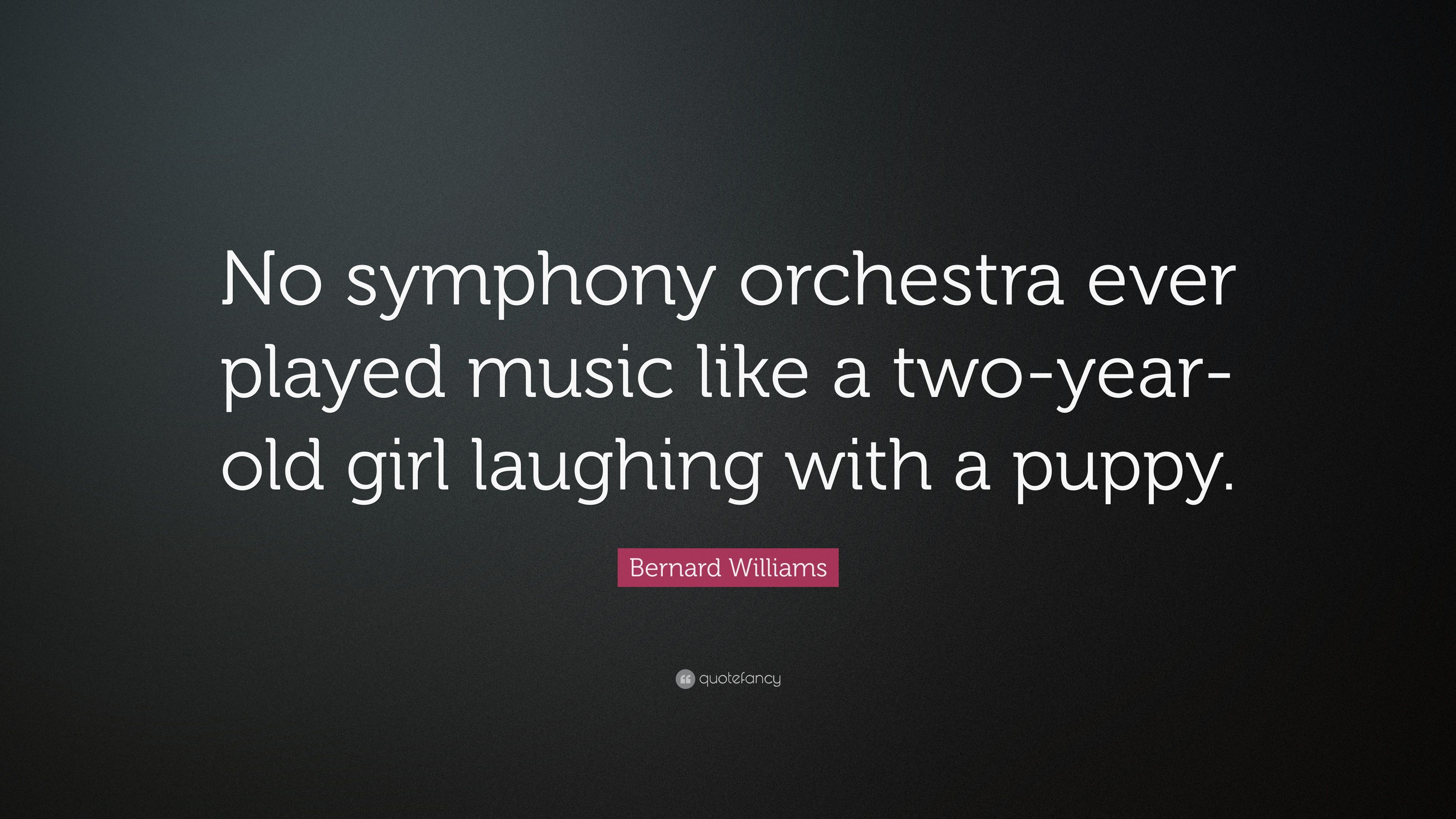 Bernard Williams Quote: “No symphony orchestra ever played music
