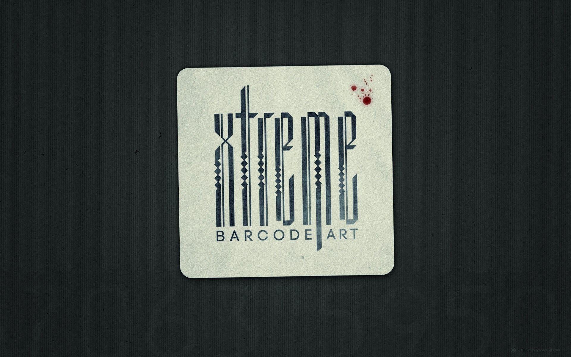 Typography barcode wallpaper. PC
