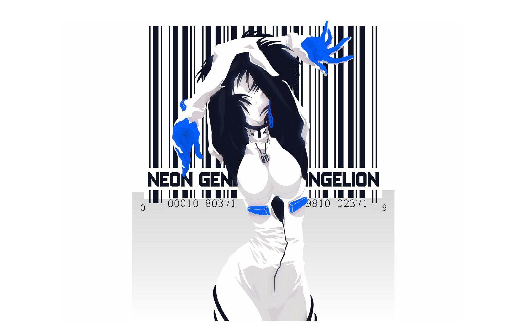 Ayanami Rei Neon Genesis Evangelion barcode anime girls wallpaper