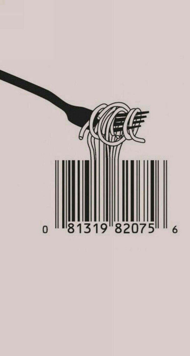 Spaghetti Barcode Fork iPhone se Wallpaper Download. iPhone