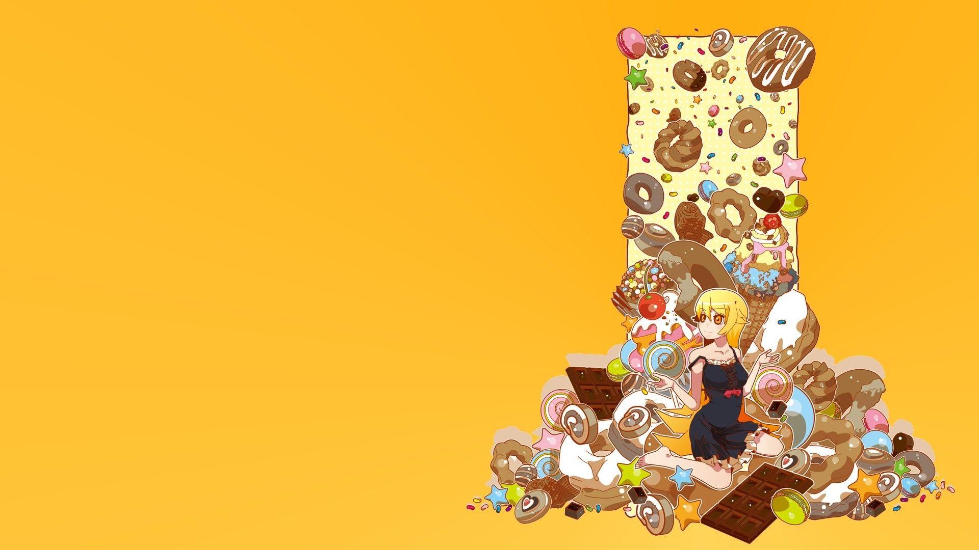 sweets, donut, Monogatari Series, Oshino Shinobu