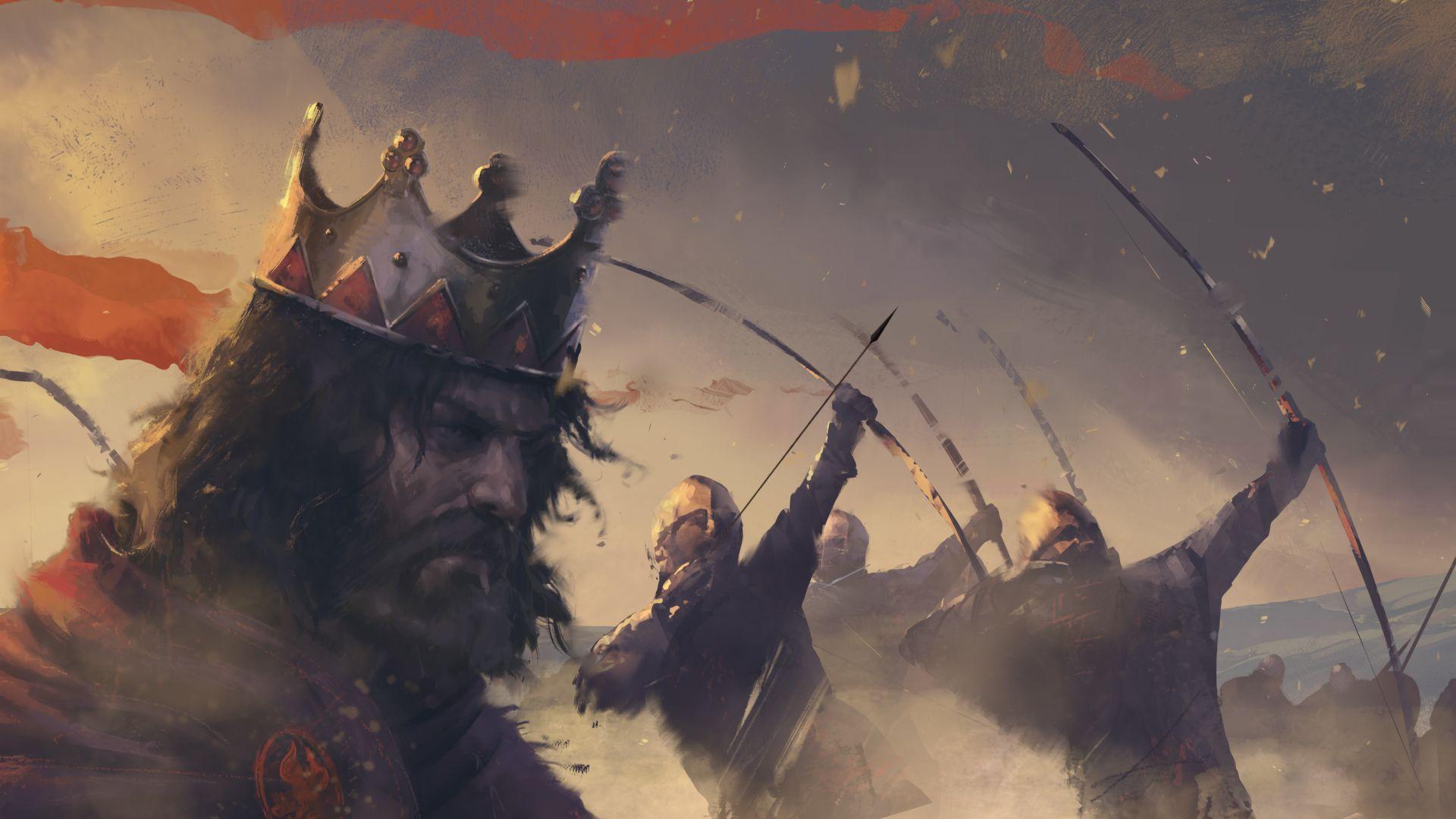 King and archers. Wallpaper from Total War: Three Kingdoms