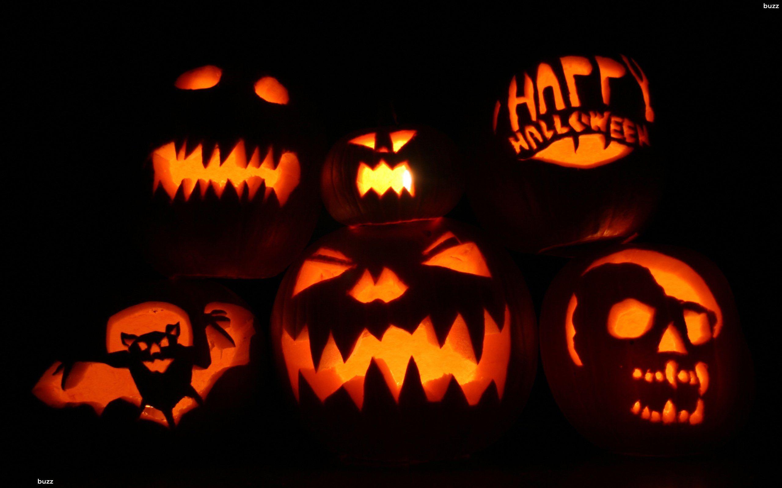 Halloween pumpkins HD Wallpaper