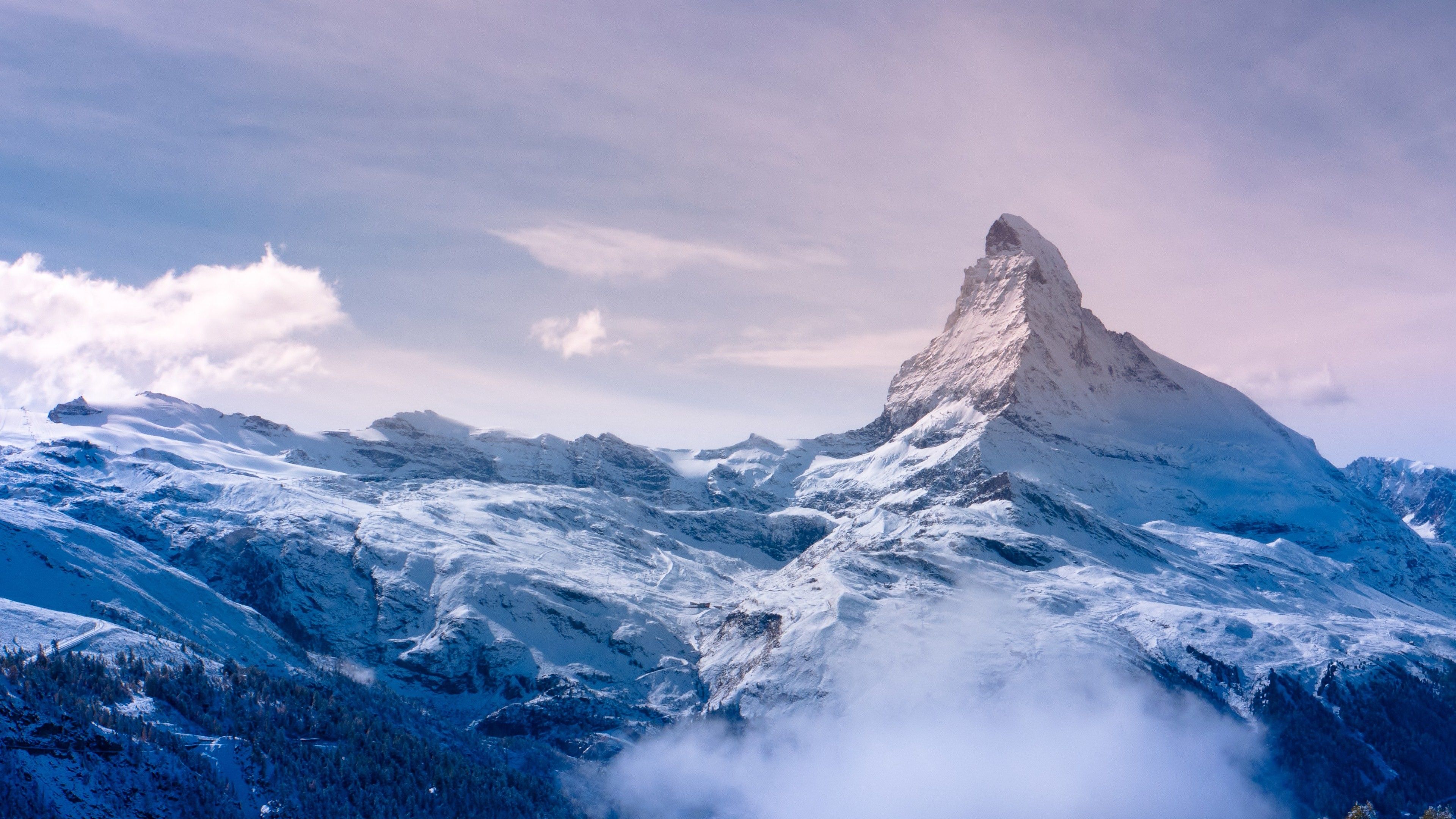 Wallpaper Zermatt, 4k, HD wallpaper, Valais, Switzerland, travel, tourism, resort, mountain, snow, clouds, sky, Nature