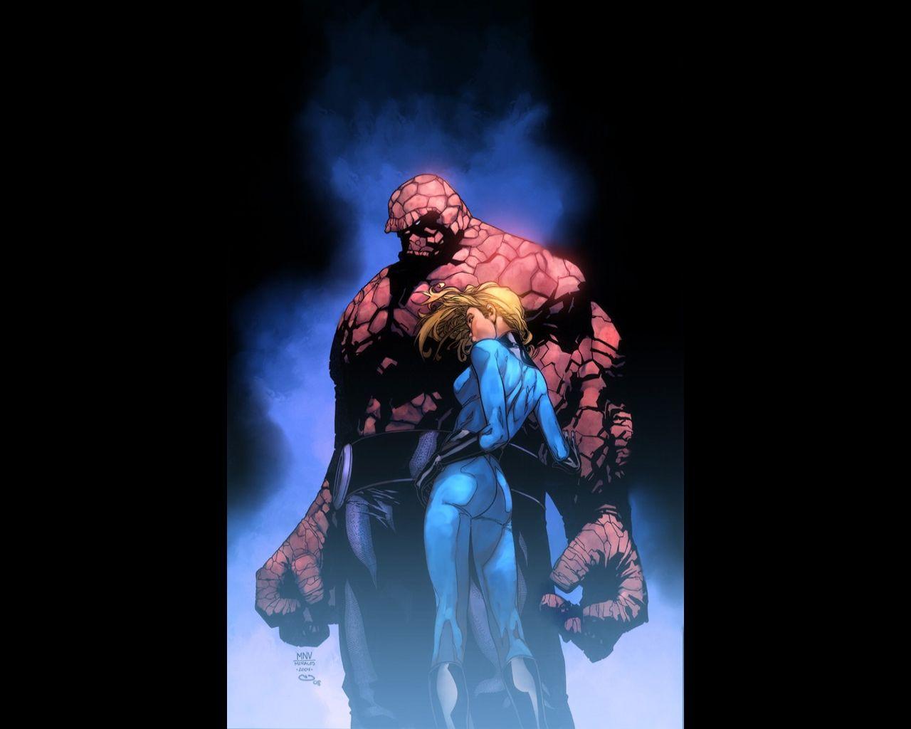 The Thing and Invisible Woman Wallpaper