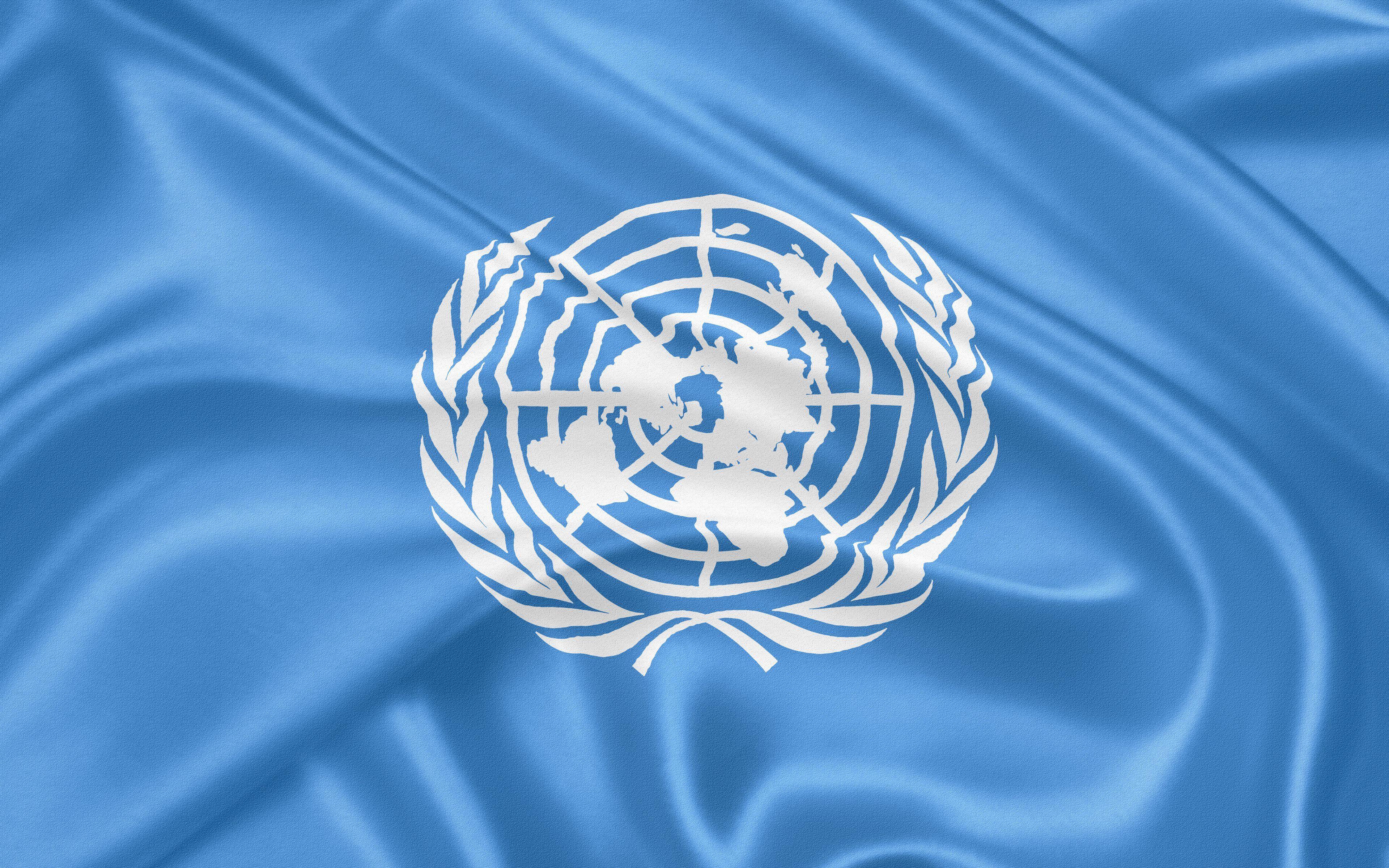 Download wallpaper logo, UN, silk, UN flag, UN emblem, United