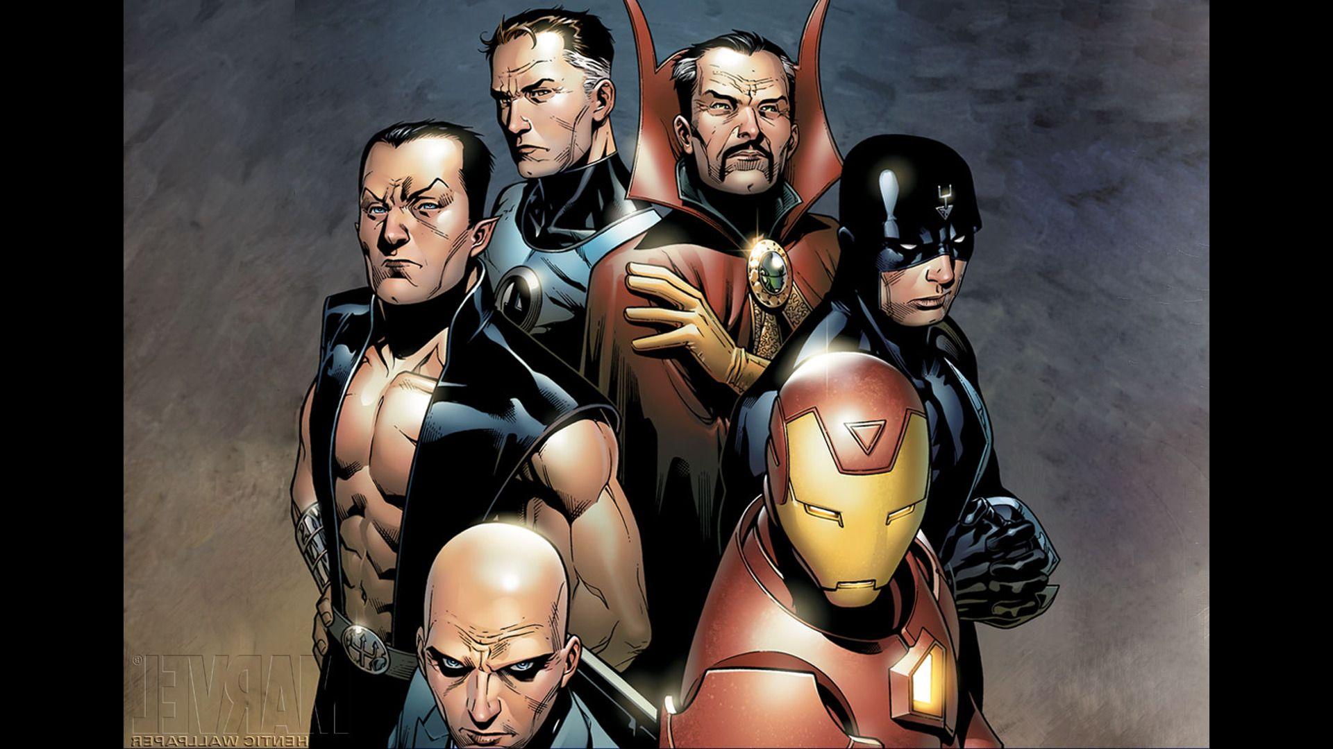 Illuminati, Iron Man, Charles Xavier, Mr. Fantastic, Doctor Strange
