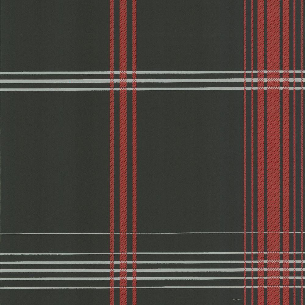 Oskar Charcoal Plaid Wallpaper DL30472 Home Depot
