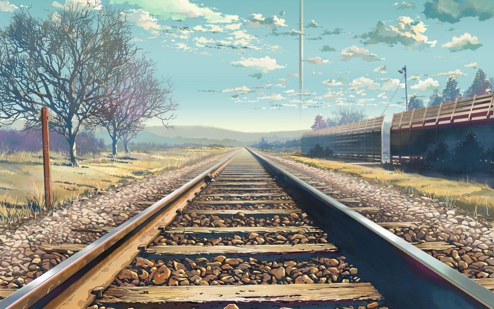 Makoto Shinkai ties the landscape into the distance. Desktop