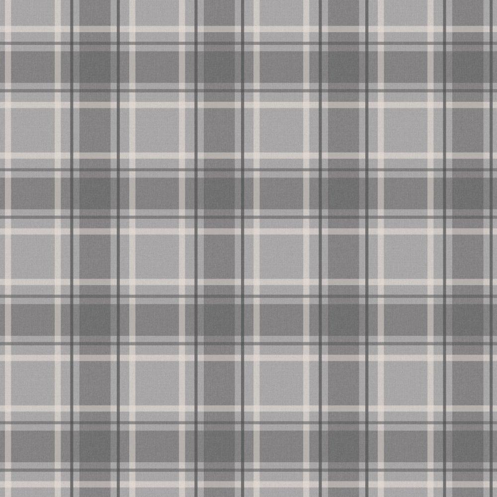 I Love Wallpaper Tartan Wallpaper Soft Grey, Charcoal ILW980026