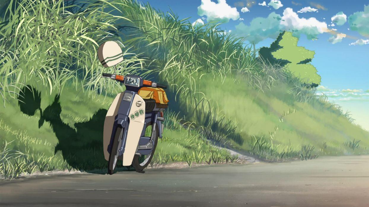 Makoto Shinkai 5 Centimeters Per Second anime motorbikes wallpaper